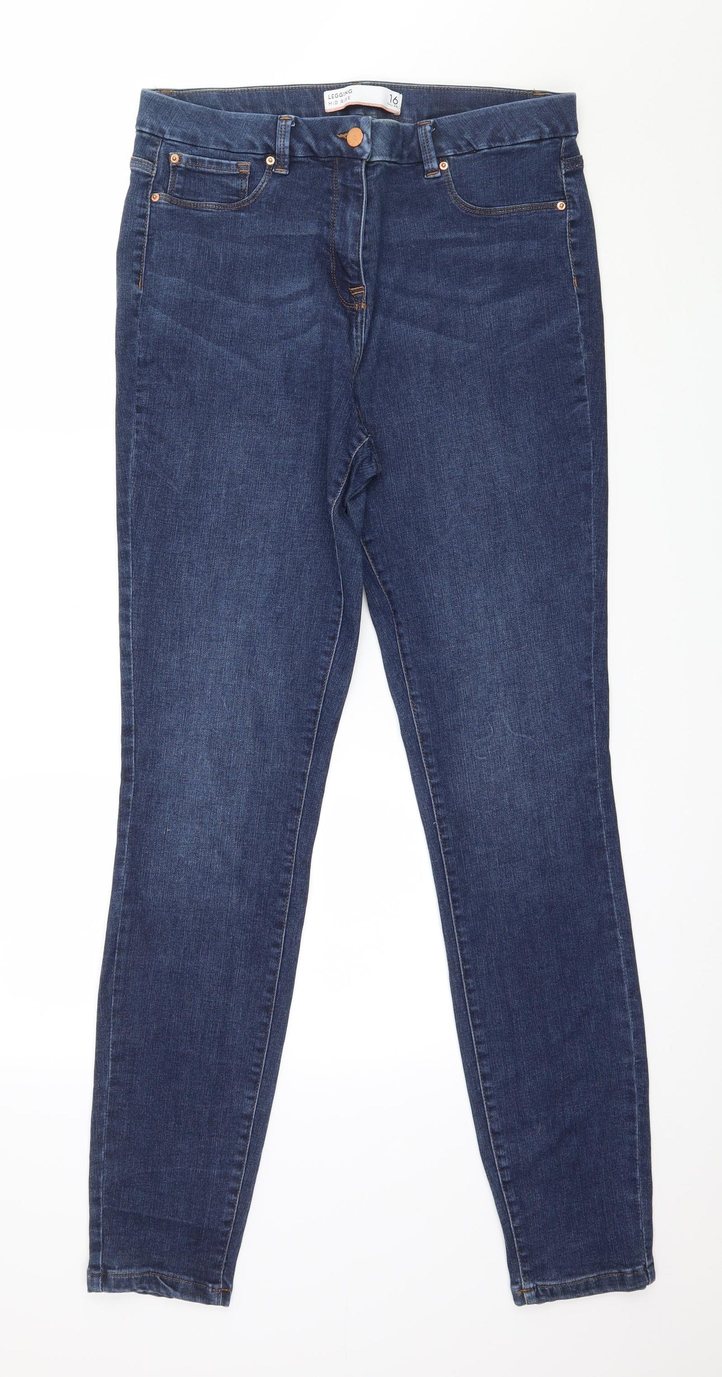 NEXT Womens Blue  Denim Skinny Jeans Size 16 L32 in