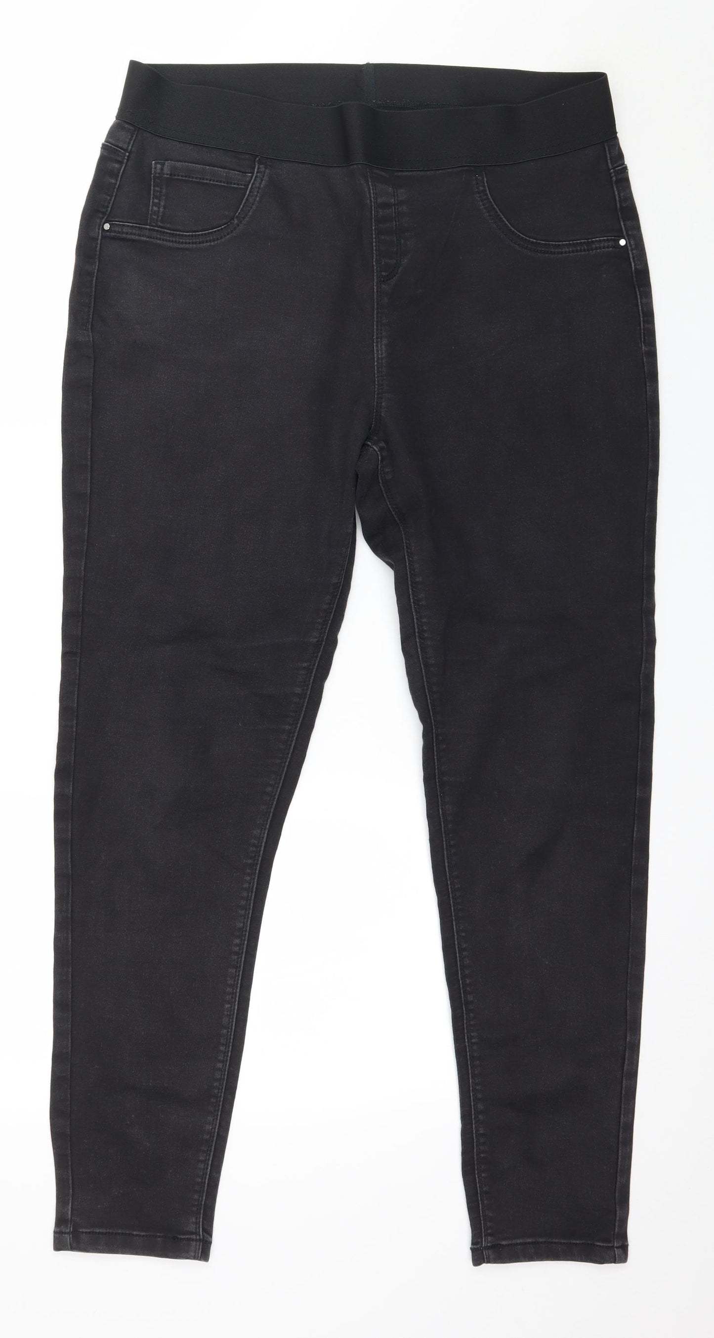 George Womens Black  Denim Jegging Jeans Size 16 L27 in