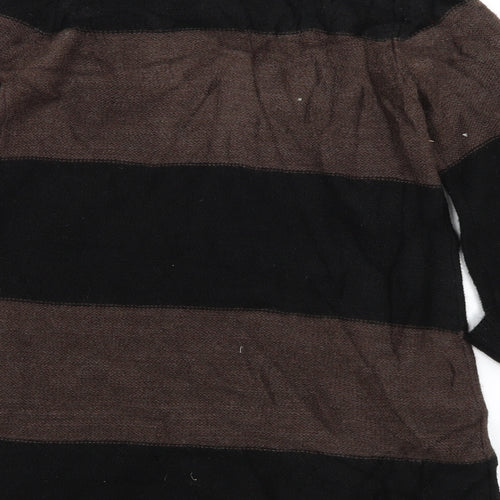 M&S Womens Brown Striped Knit Pullover Jumper Size 12