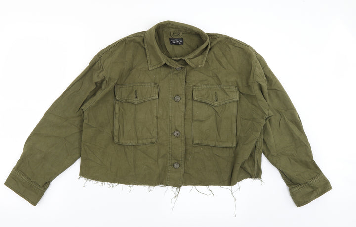 Topshop Womens Green  Denim Jacket  Size S