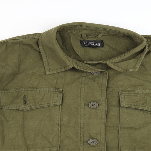 Topshop Womens Green  Denim Jacket  Size S