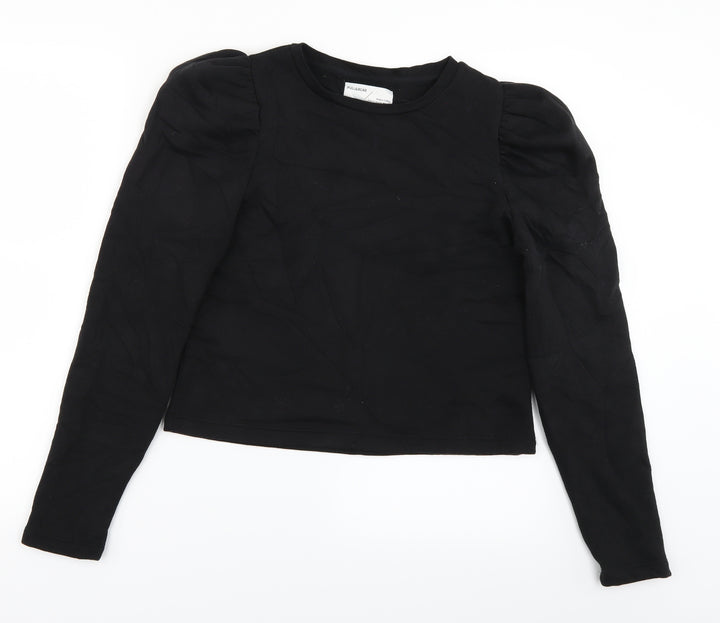 Pull & Bear Womens Black   Pullover Sweatshirt Size XS