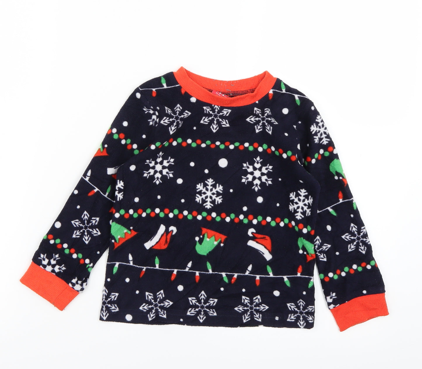 Star Boys Blue Fair Isle Fleece Pullover Sweatshirt Size 3-4 Years  - Christmas Jumper