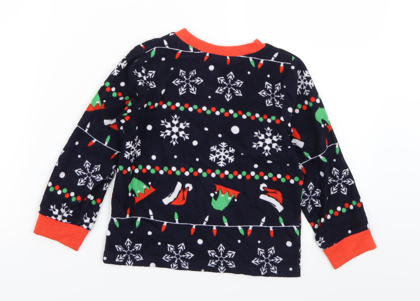 Star Boys Blue Fair Isle Fleece Pullover Sweatshirt Size 3-4 Years  - Christmas Jumper