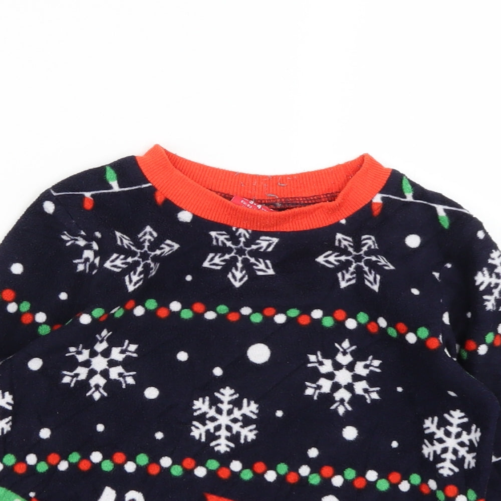 Star Boys Blue Fair Isle Fleece Pullover Sweatshirt Size 3-4 Years  - Christmas Jumper