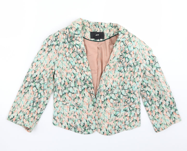 H&M Womens Green Geometric  Jacket Blazer Size 6