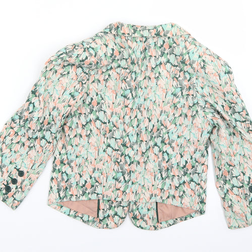H&M Womens Green Geometric  Jacket Blazer Size 6