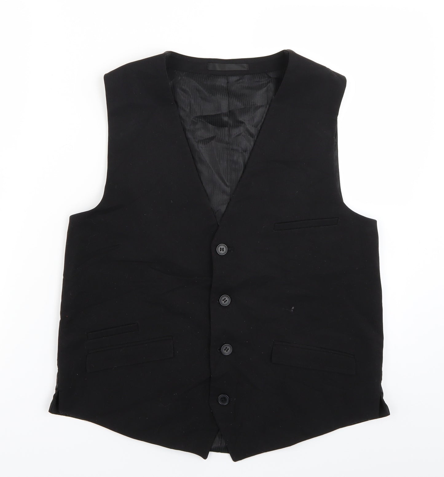 Cedar Wood State Mens Black   Jacket Suit Waistcoat Size S