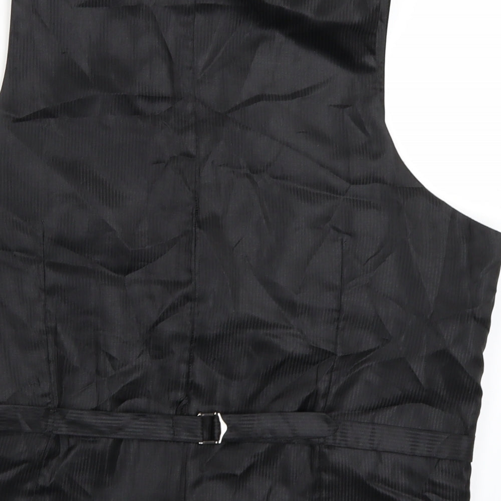 Cedar Wood State Mens Black   Jacket Suit Waistcoat Size S