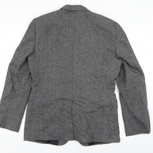 TU Mens Grey Herringbone  Jacket Blazer Size 40