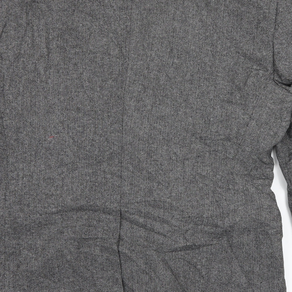 TU Mens Grey Herringbone  Jacket Blazer Size 40