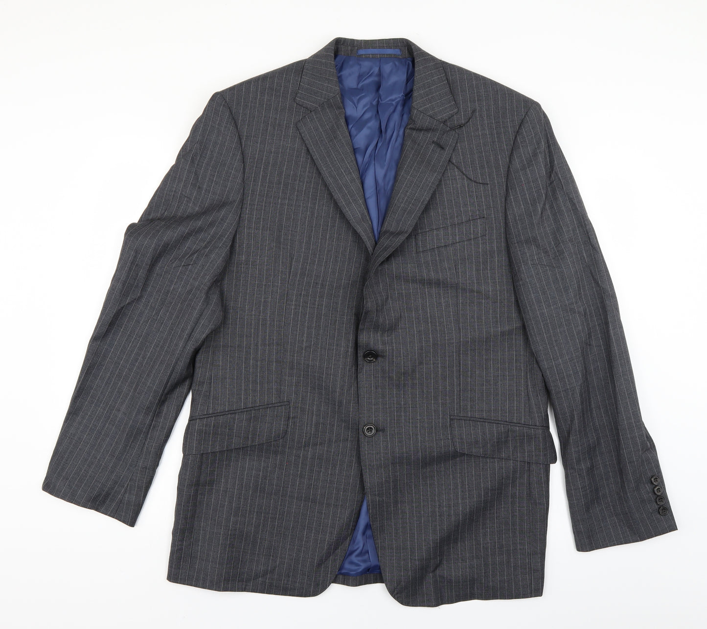 M&S Collection Mens Grey Striped  Jacket Blazer Size 40