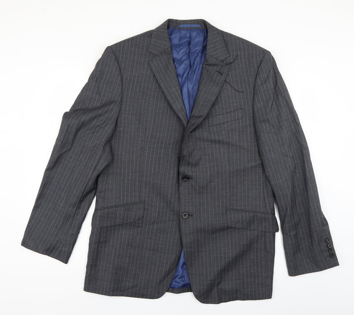 M&S Collection Mens Grey Striped  Jacket Blazer Size 40