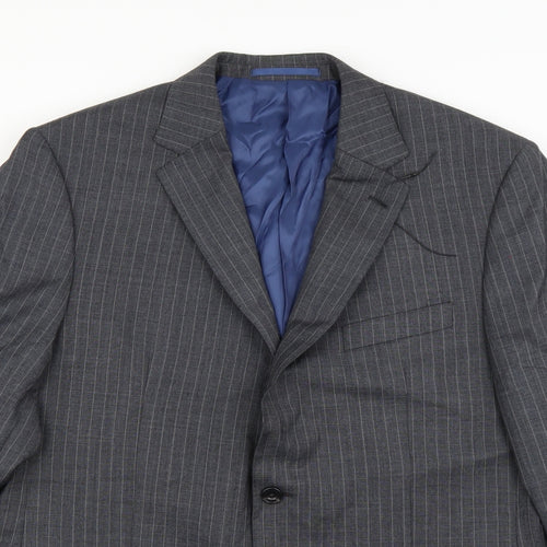 M&S Collection Mens Grey Striped  Jacket Blazer Size 40