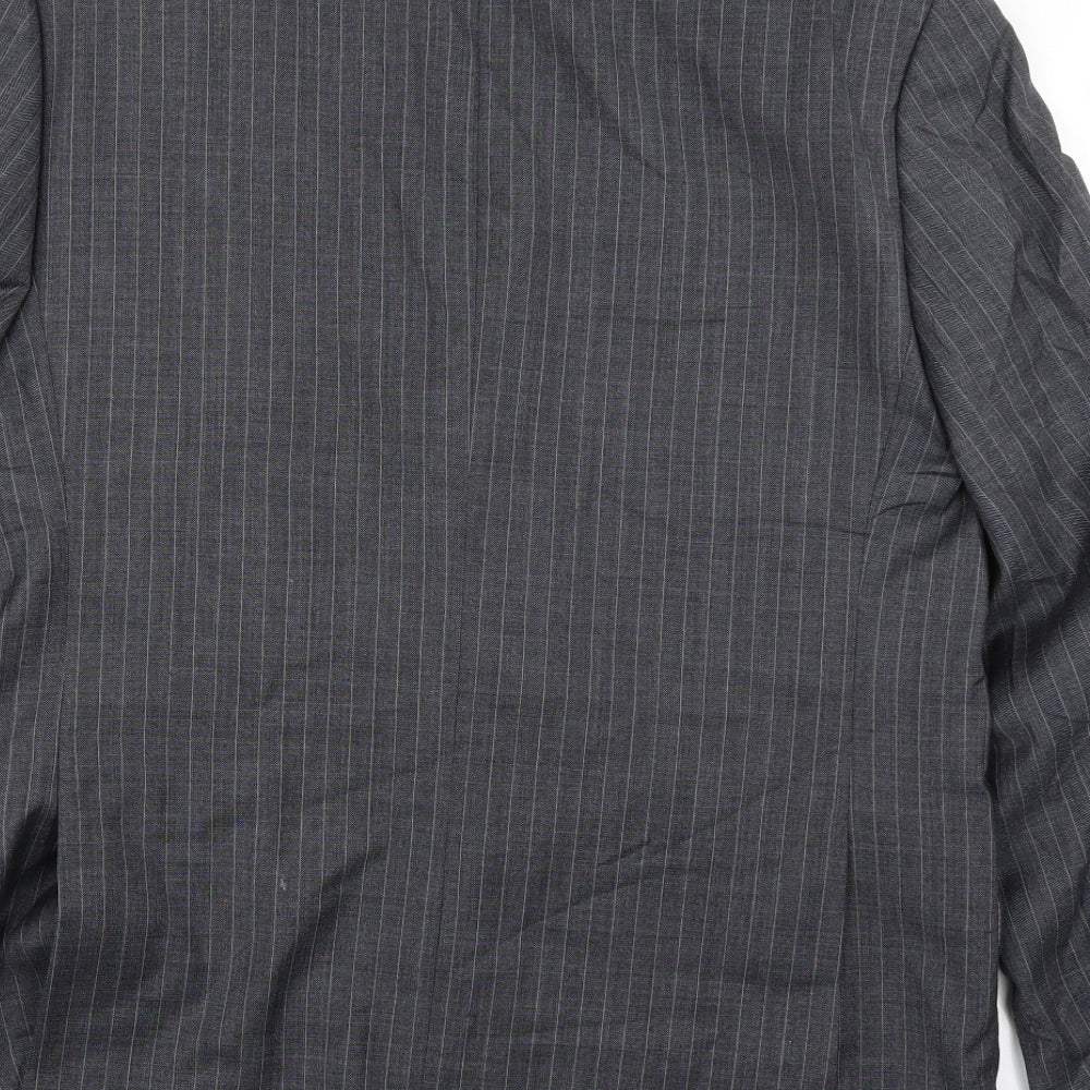 M&S Collection Mens Grey Striped  Jacket Blazer Size 40