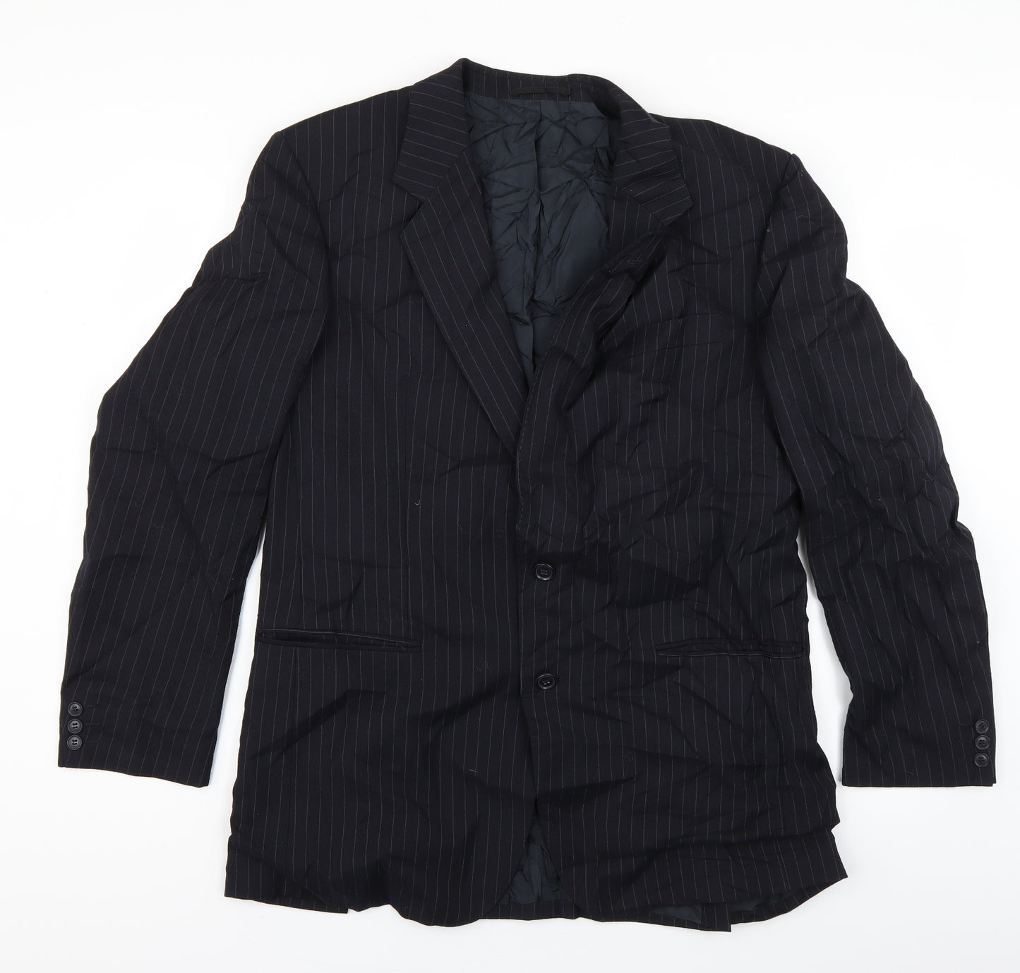 Varteks Mens Black Striped  Jacket Blazer Size 42