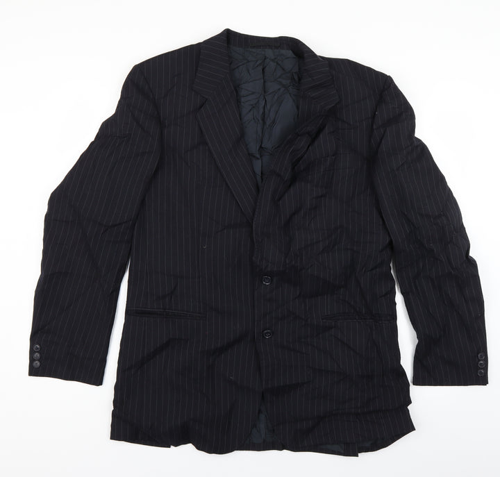 Varteks Mens Black Striped  Jacket Blazer Size 42