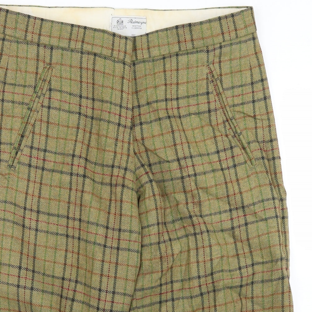Redmayne Mens Green Plaid  Bermuda Shorts Size 34 in