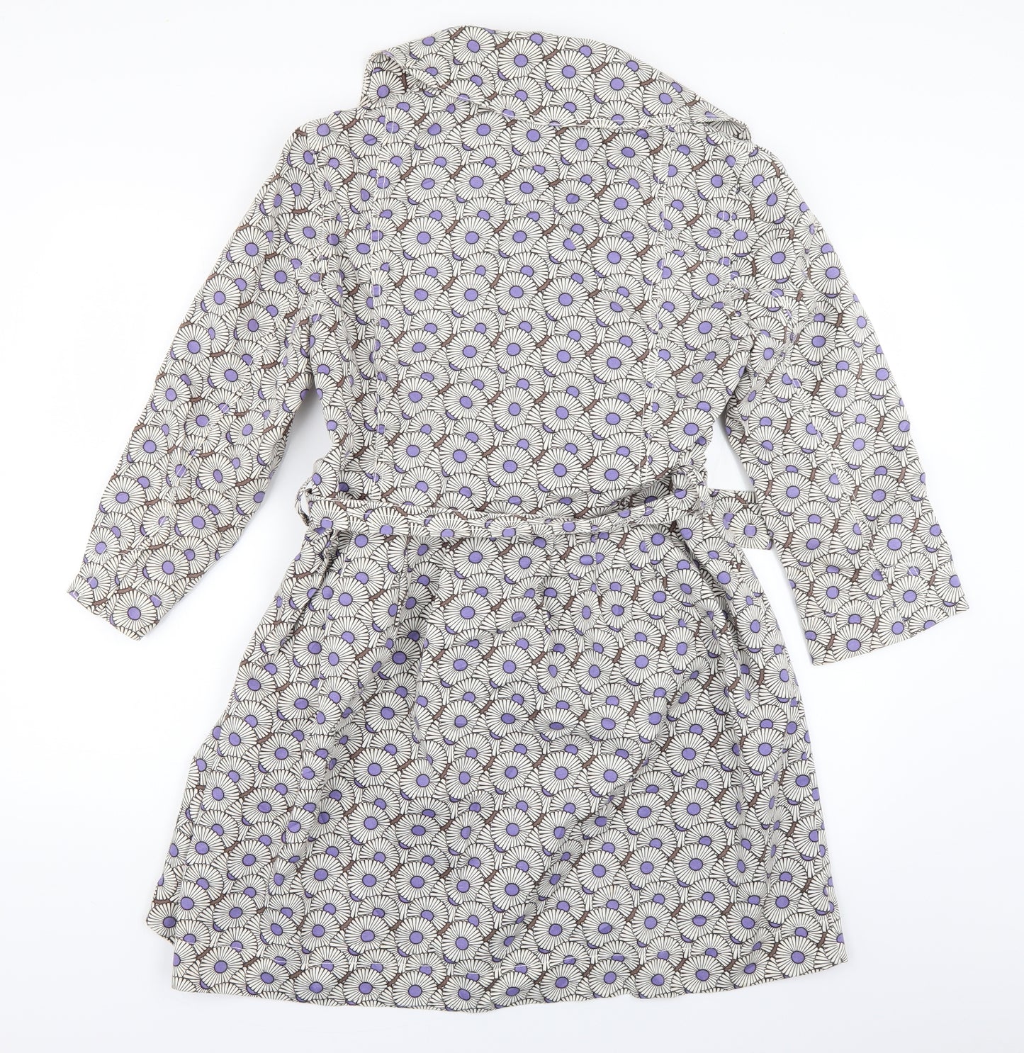 Only Womens Ivory Floral  Overcoat Coat Size M