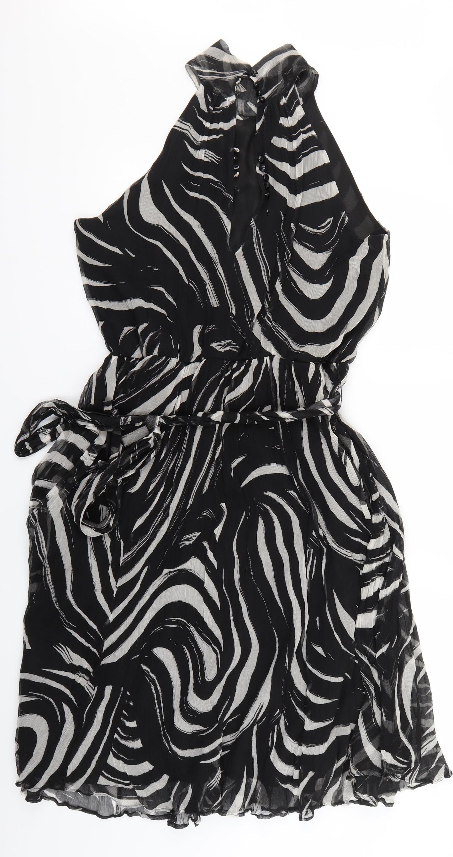 et vous Womens Black Geometric  Fit & Flare  Size 16