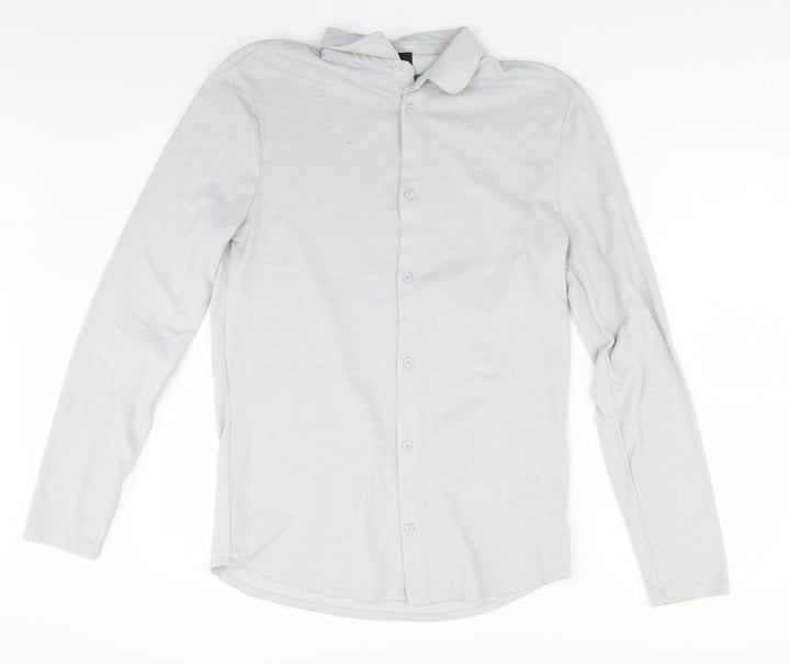 River Island Mens Grey Button-Up Size M