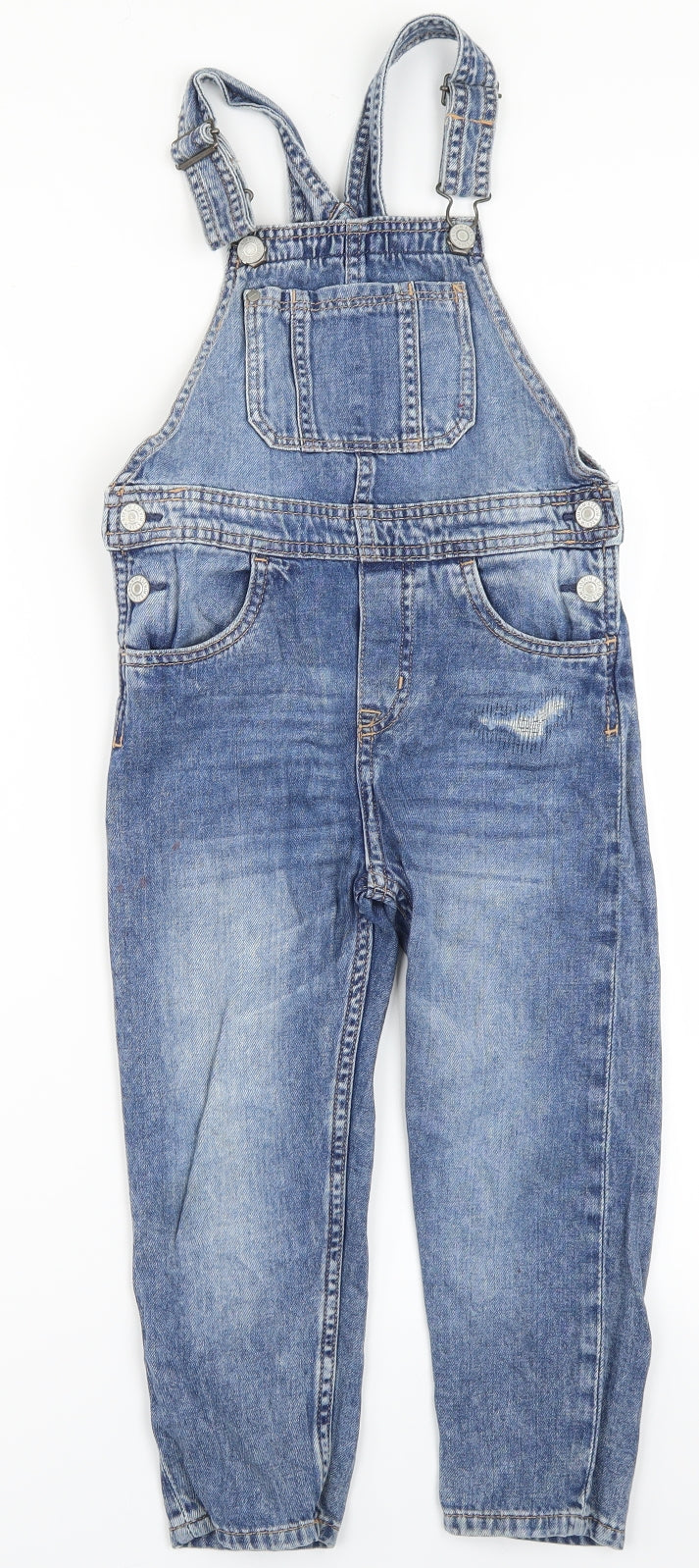 &Denim Girls Blue  Denim Dungaree One-Piece Size 6 Years