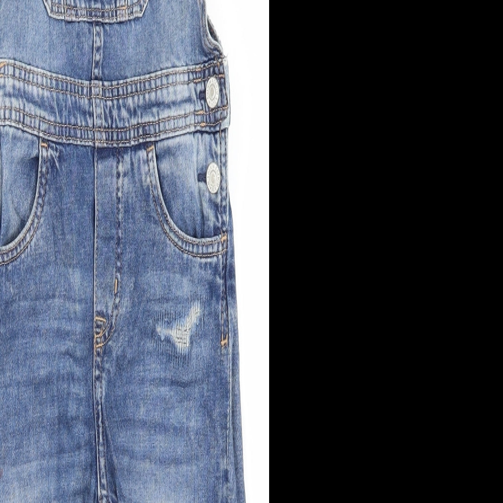 &Denim Girls Blue  Denim Dungaree One-Piece Size 6 Years