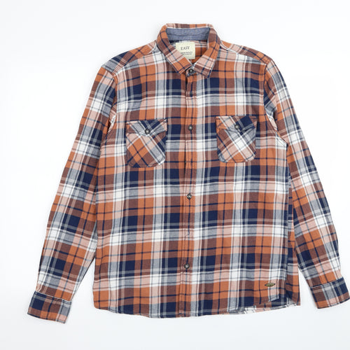 Easy Mens Multicoloured Check   Button-Up Size M