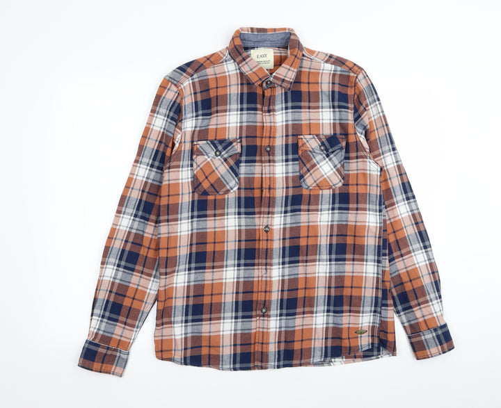 Easy Mens Multicoloured Check   Button-Up Size M