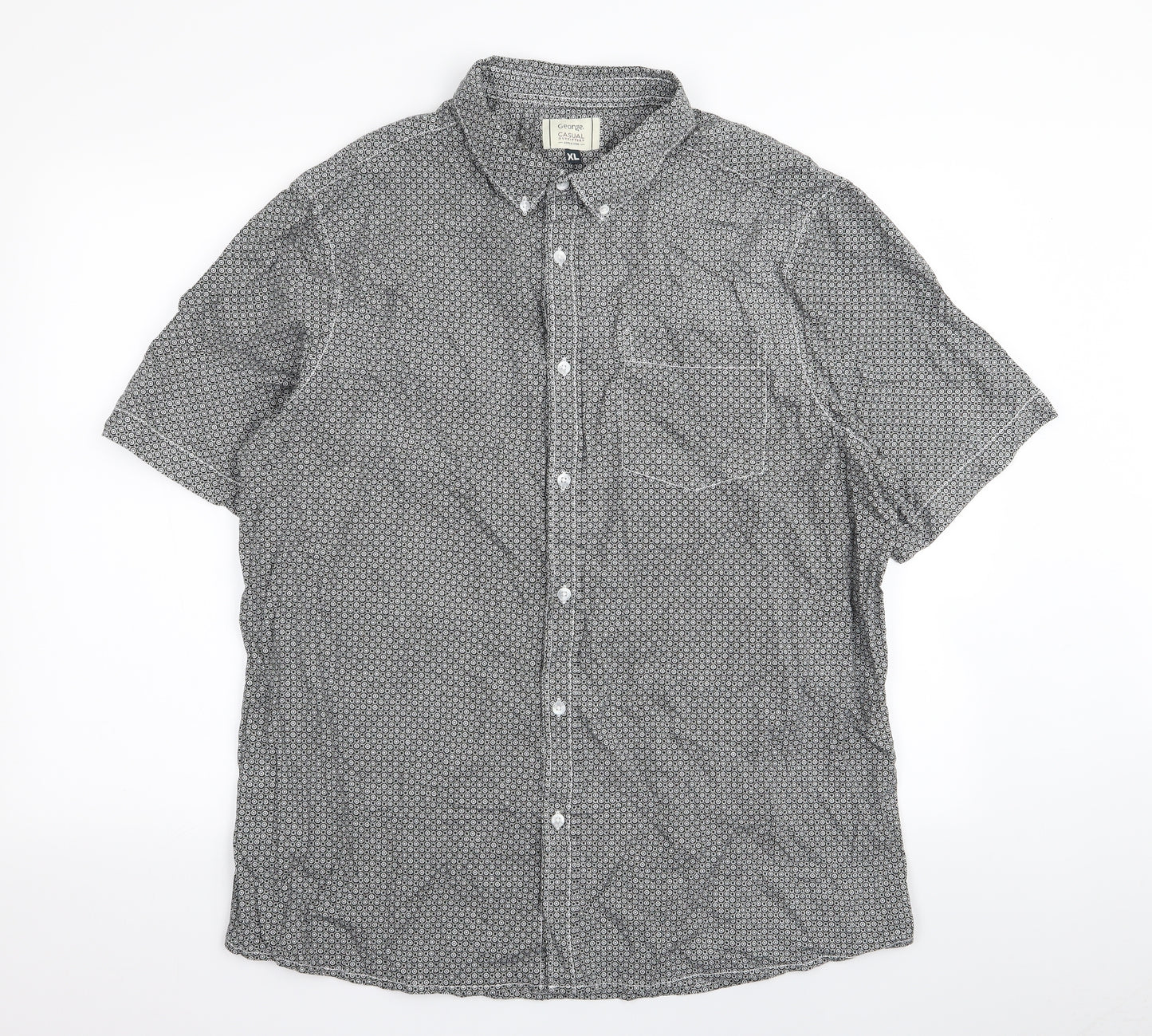 Asda George Mens Multicoloured Geometric   Button-Up Size XL