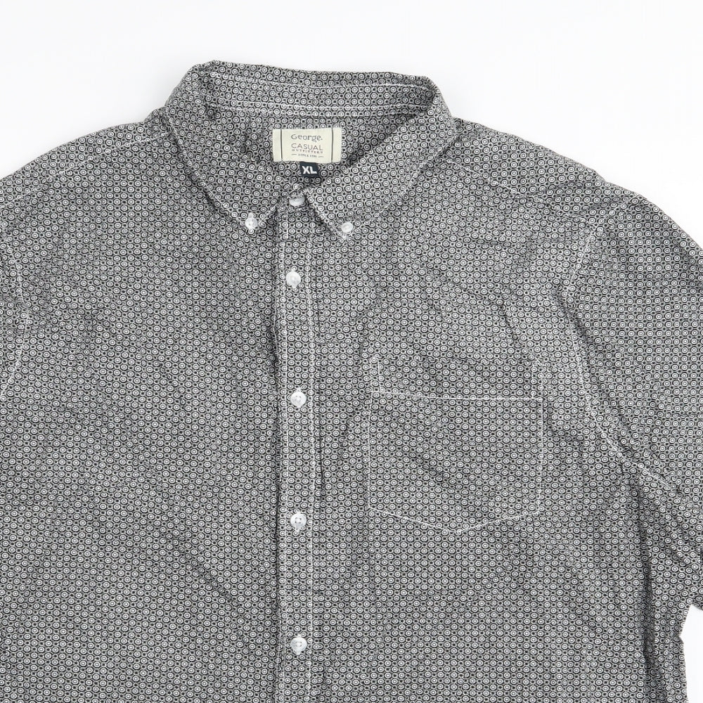 Asda George Mens Multicoloured Geometric   Button-Up Size XL
