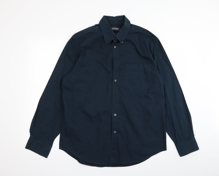 Maine Mens Blue    Button-Up Size M