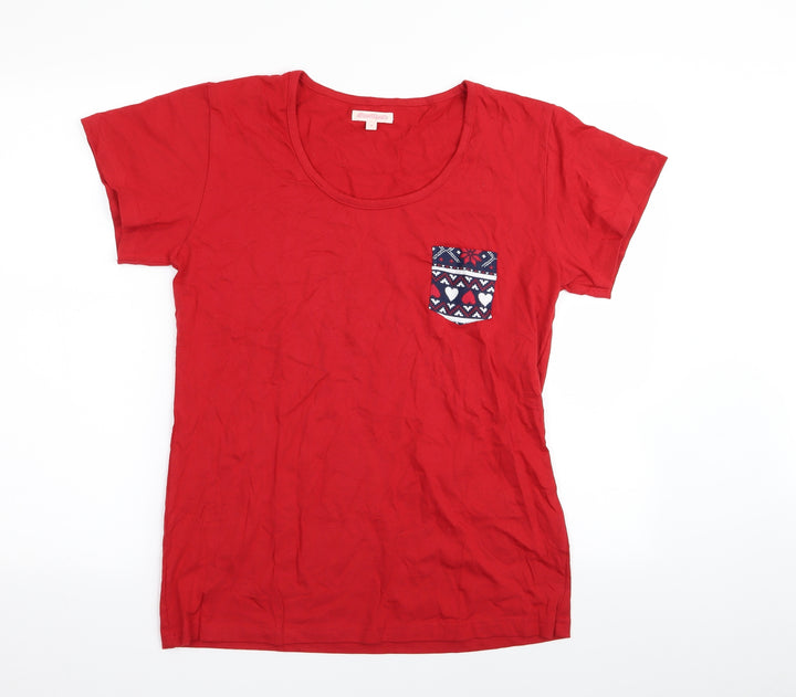 Board Angels Womens Red Solid Top Pyjama Top Size 16