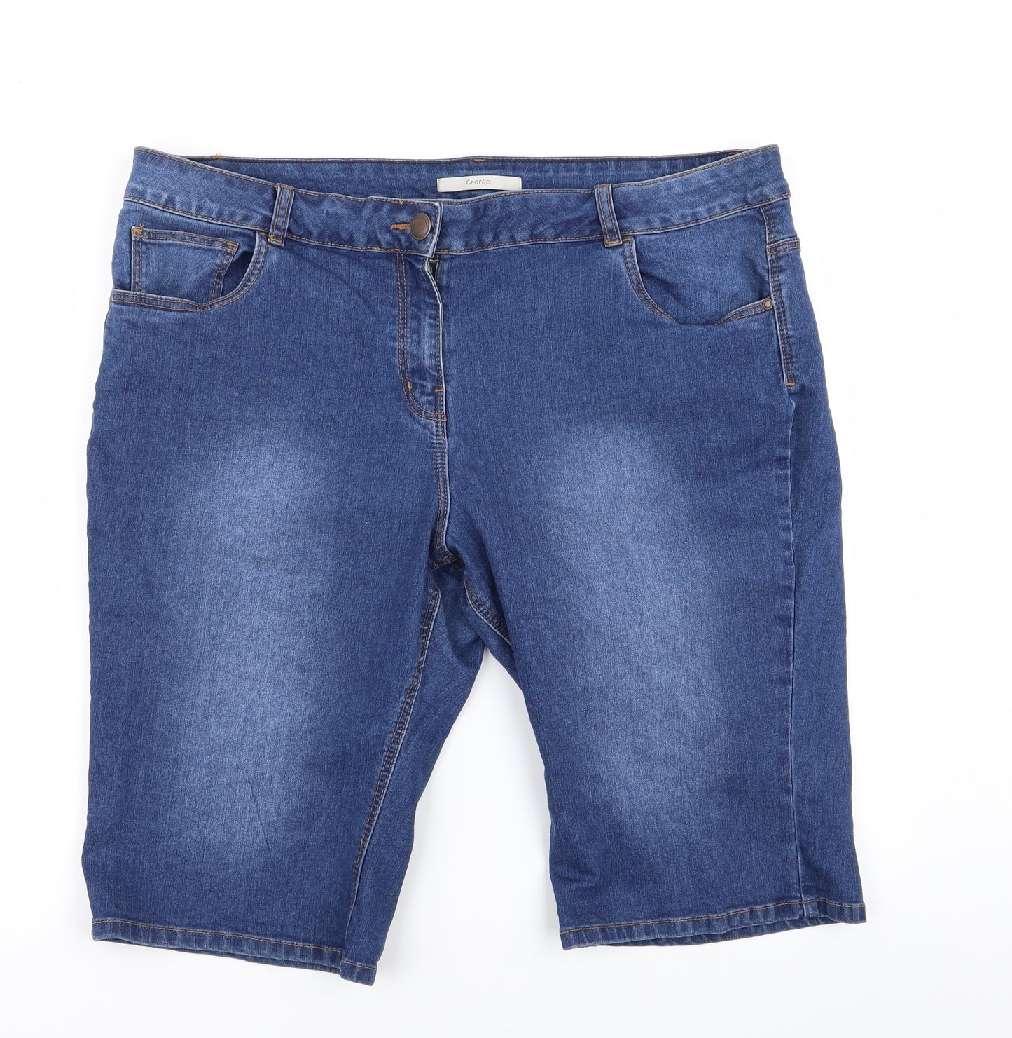 Asda George Womens Blue  Denim Chino Shorts Size 20