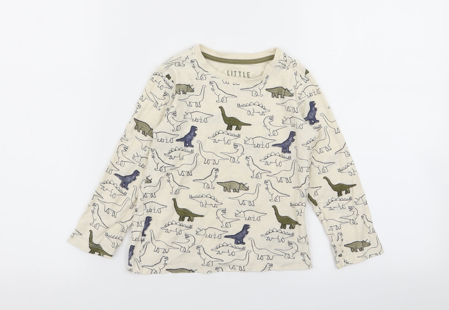 m Boys Beige Animal Print  Basic T-Shirt Size 2-3 Years