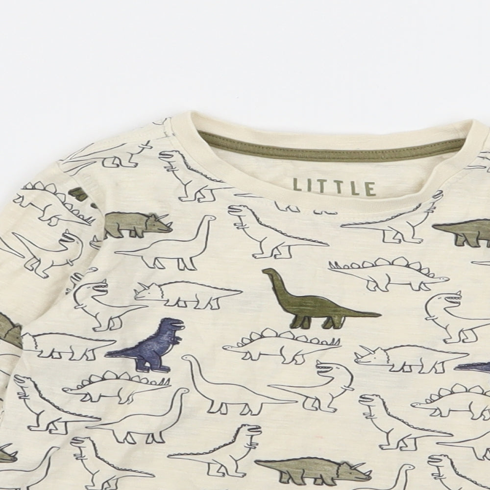 m Boys Beige Animal Print  Basic T-Shirt Size 2-3 Years