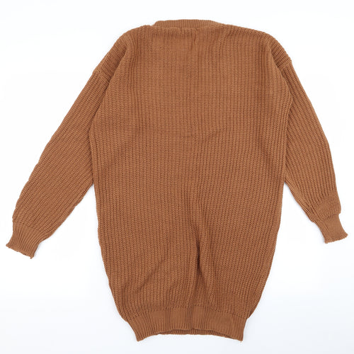 Boohoo Womens Brown   Jumper Dress  Size S