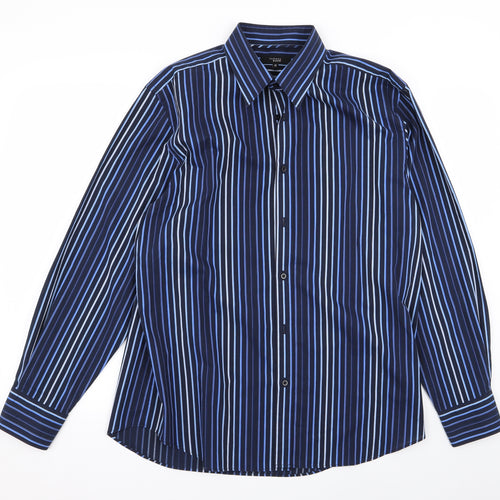 Thomas Nash Mens Multicoloured Striped   Button-Up Size M