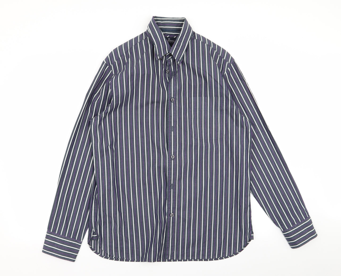 Blue Harbour Mens Multicoloured Striped   Button-Up Size M