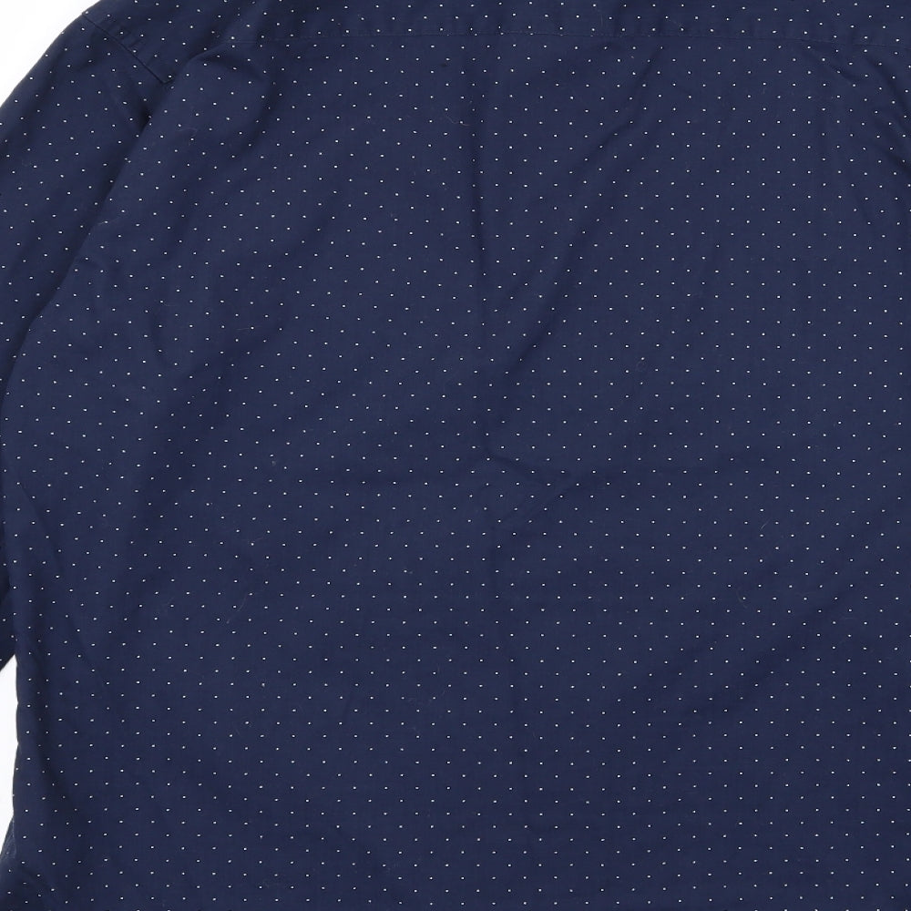 Primark Mens Blue Polka Dot   Button-Up Size L