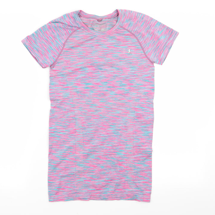 workout Womens Multicoloured Geometric Basic T-Shirt Size 6 - size 6-8