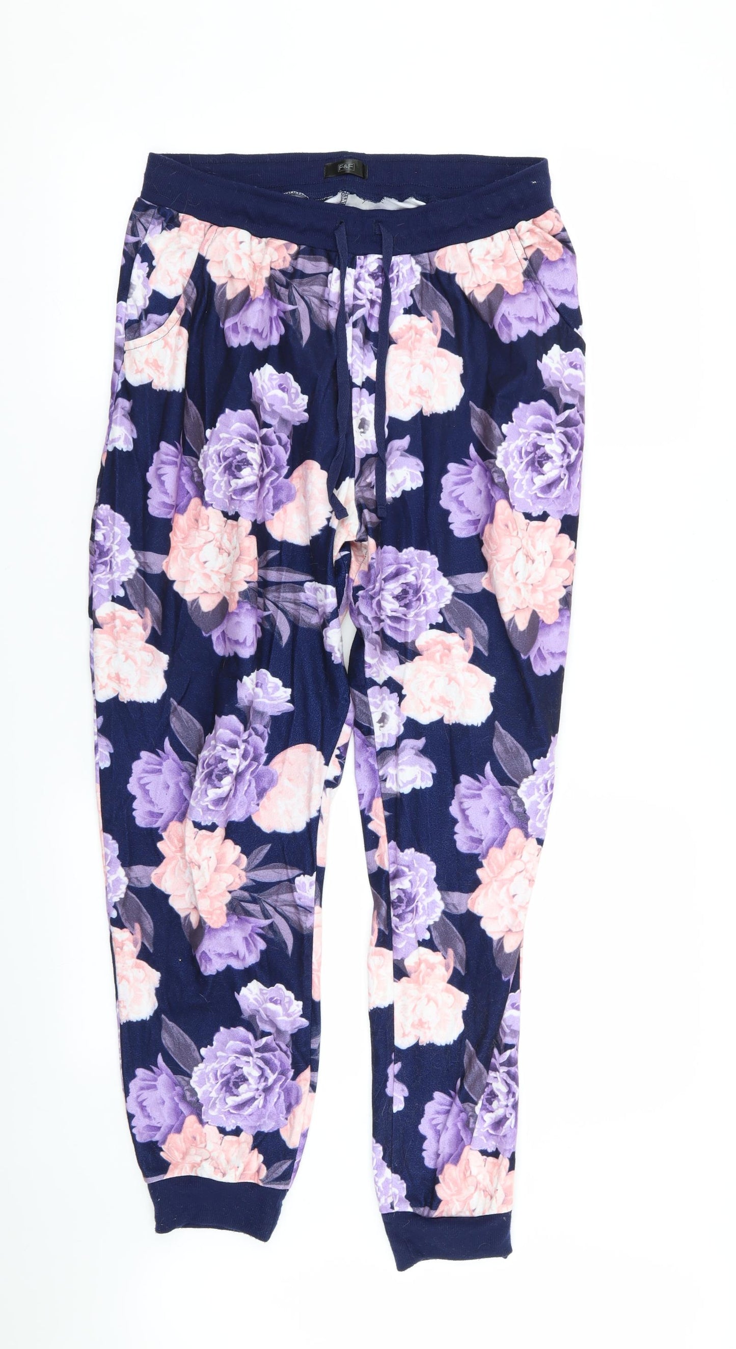 F&F Womens Multicoloured Floral  Babydoll Pyjama Pants Size M