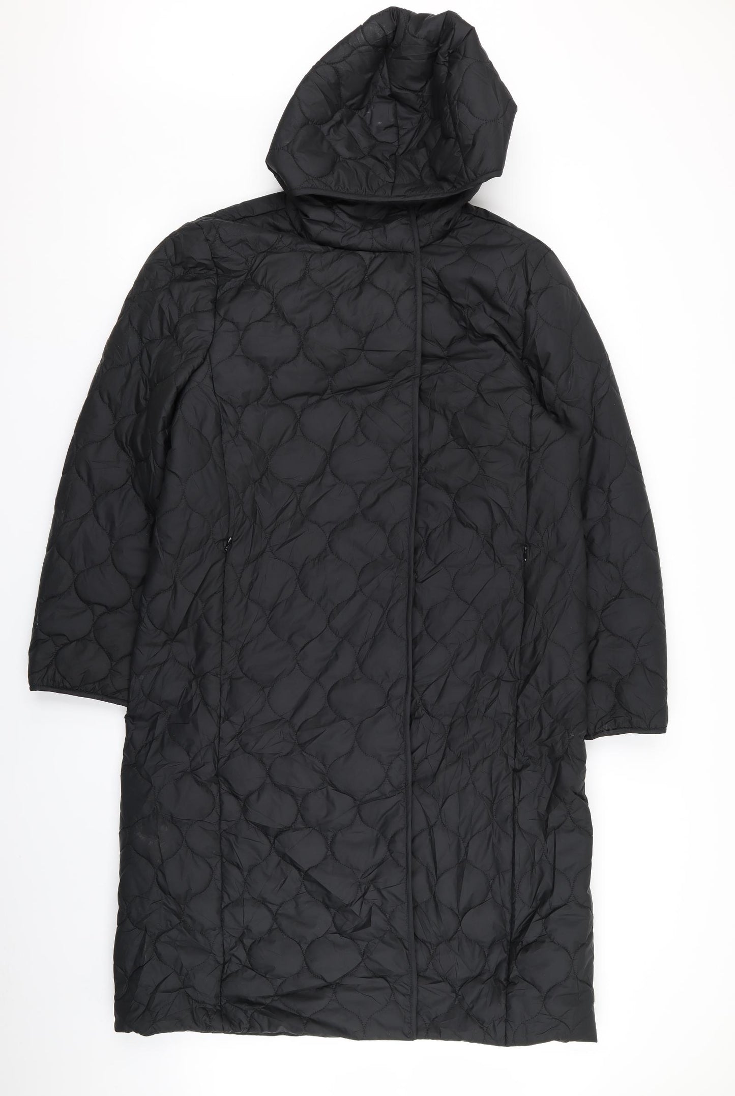 M&S Womens Black   Overcoat Coat Size 12