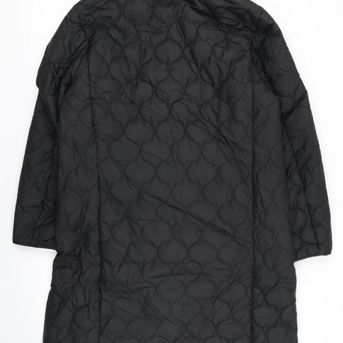 M&S Womens Black   Overcoat Coat Size 12
