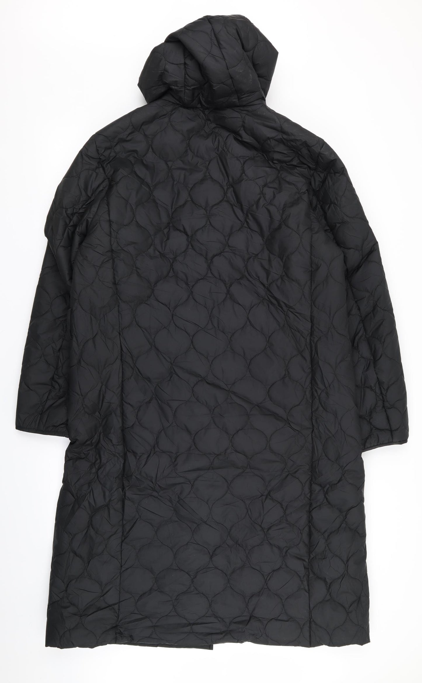 M&S Womens Black   Overcoat Coat Size 12