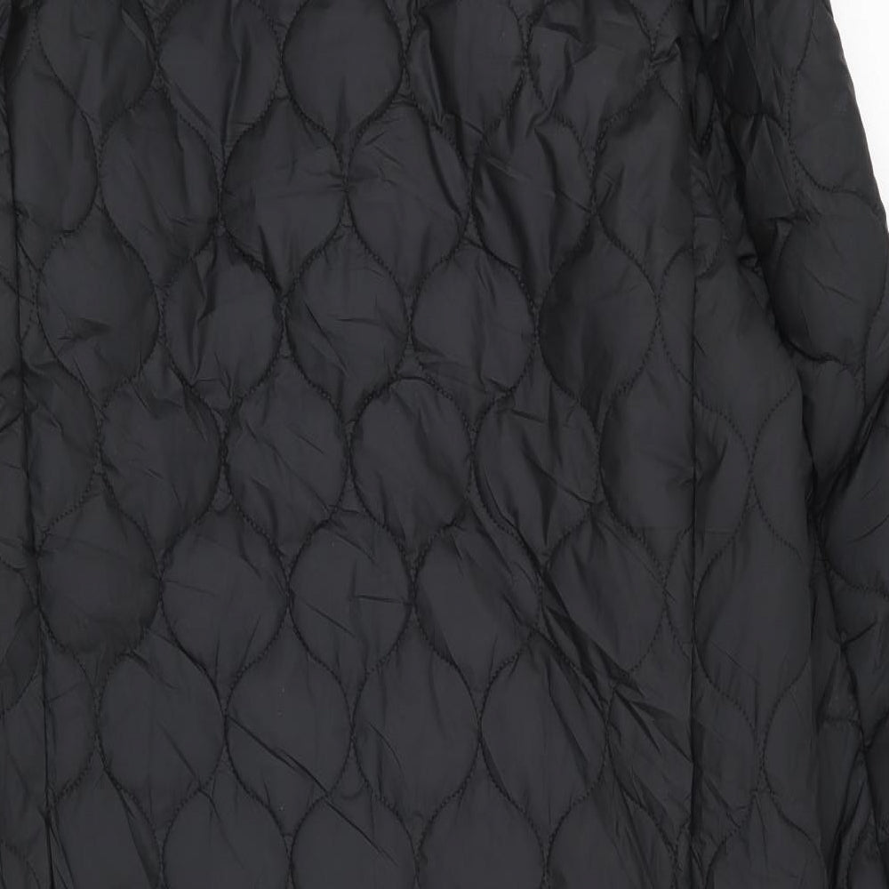 M&S Womens Black   Overcoat Coat Size 12