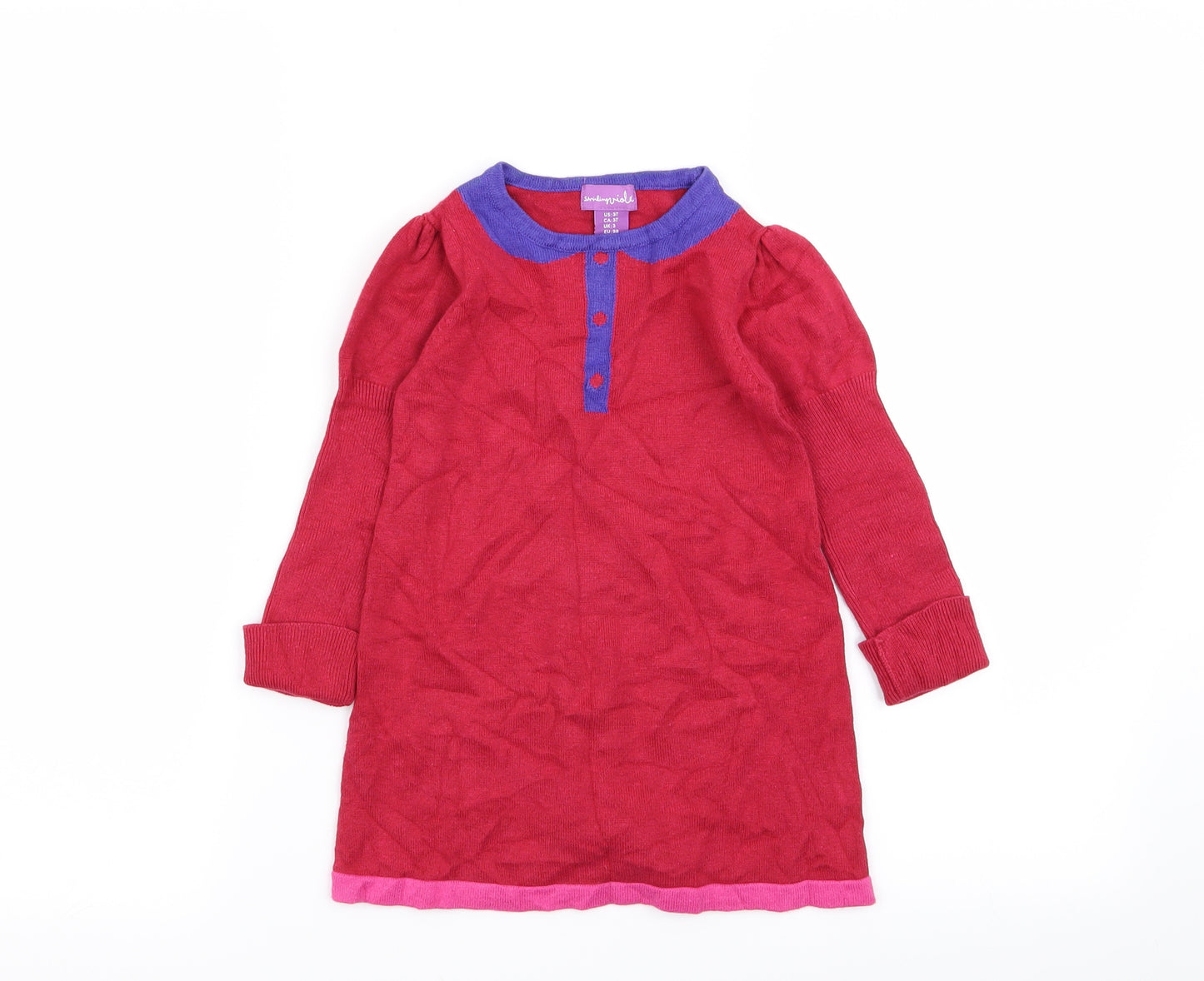 Shrinking Violet Girls Red   Jumper Dress  Size 3 Years