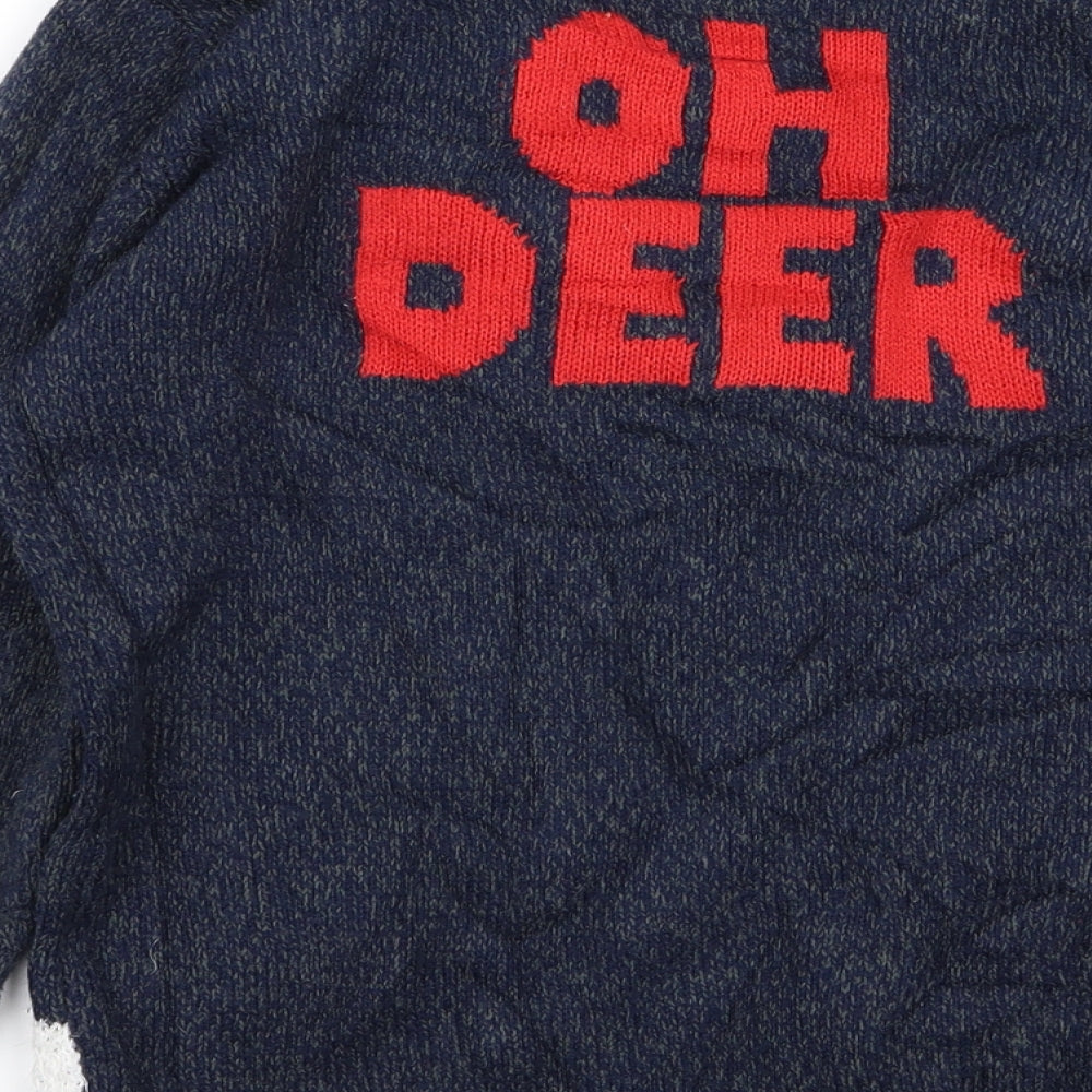 F&F Boys Blue   Pullover Jumper Size 9-10 Years  - chrismas jumper