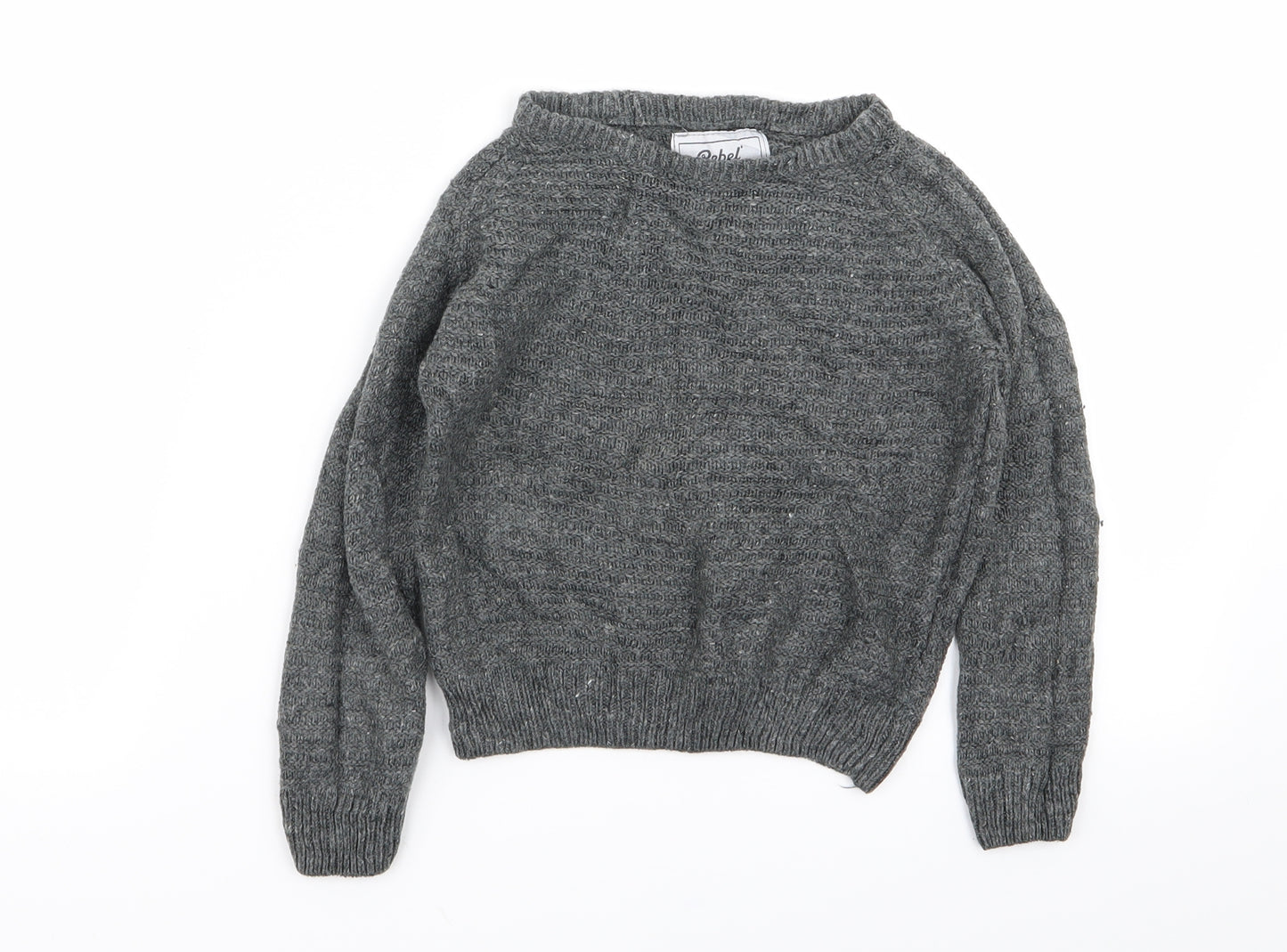 Rebel Boys Grey   Pullover Jumper Size 3-4 Years