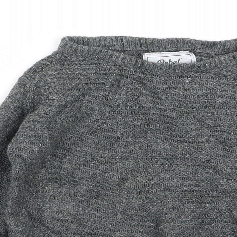 Rebel Boys Grey   Pullover Jumper Size 3-4 Years